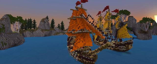 Panorama of the Minecraft Bedrock Marketplace product Mob Cannons created by 5 Frame Studios.