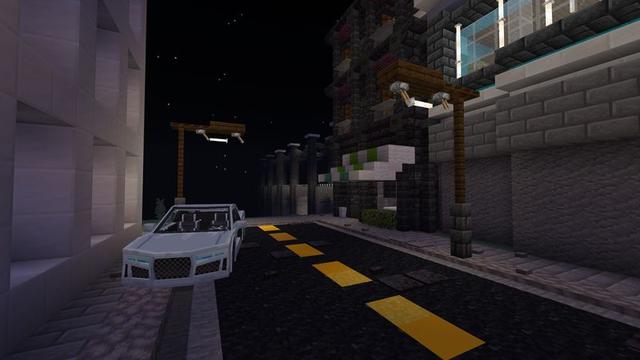 Screenshot of the Minecraft Bedrock Marketplace product Modern Stadium City created by 5 Frame Studios.
