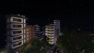 Screenshot of the Minecraft Bedrock Marketplace product Modern Stadium City created by 5 Frame Studios.