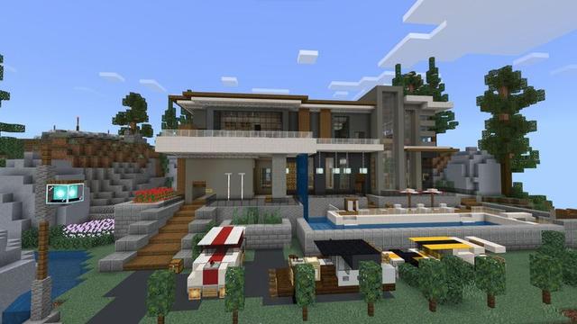 Screenshot of the Minecraft Bedrock Marketplace product Noob Pro Hacker Mansions created by 5 Frame Studios.