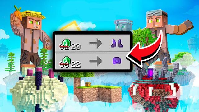 Thumbnail of the Minecraft Bedrock Marketplace product OP Villagers Sky Islands created by 5 Frame Studios.