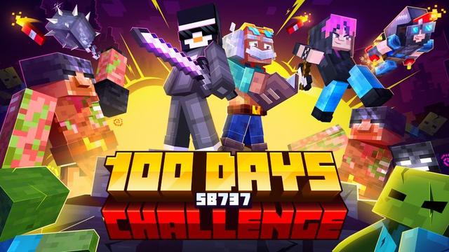Thumbnail of the Minecraft Bedrock Marketplace product SB737 100 Days Challenge created by 5 Frame Studios.