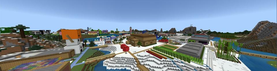 Panorama of the Minecraft Bedrock Marketplace product SB737 Awesome World created by 5 Frame Studios.