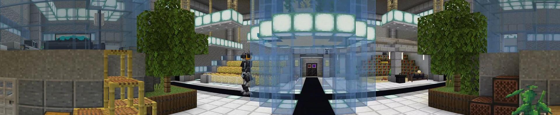 Panorama of the Minecraft Bedrock Marketplace product Secret MEGA Bunker created by 5 Frame Studios.