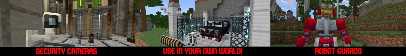 Panorama of the Minecraft Bedrock Marketplace product SECURITY Add-On created by 5 Frame Studios.