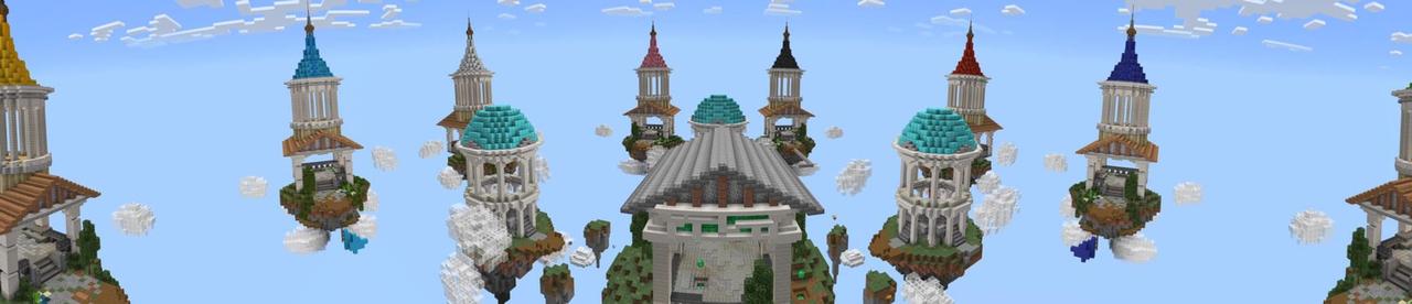 Panorama of the Minecraft Bedrock Marketplace product Treasure Sky Battle created by 5 Frame Studios.