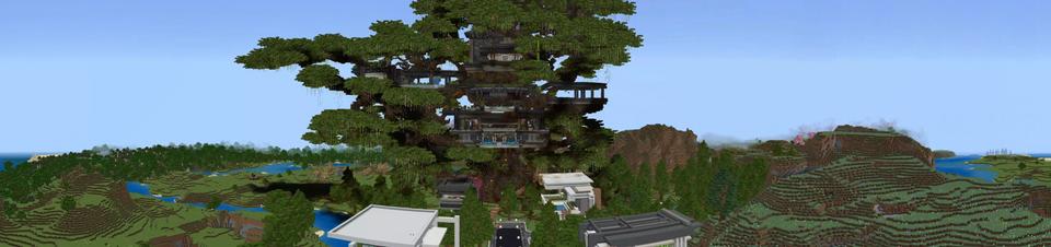 Panorama of the Minecraft Bedrock Marketplace product Treehouse Base created by 5 Frame Studios.