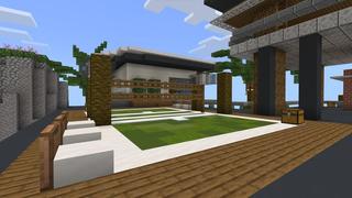 Screenshot of the Minecraft Bedrock Marketplace product Tropical Furniture Mansion created by 5 Frame Studios.
