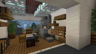 Screenshot of the Minecraft Bedrock Marketplace product Tropical Furniture Mansion created by 5 Frame Studios.