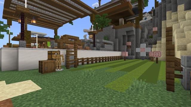 Screenshot of the Minecraft Bedrock Marketplace product Tropical Furniture Mansion created by 5 Frame Studios.