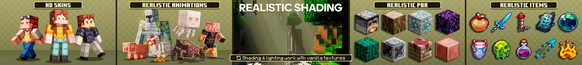 Panorama of the Minecraft Bedrock Marketplace product Vibrant Realism PBR created by 5 Frame Studios.