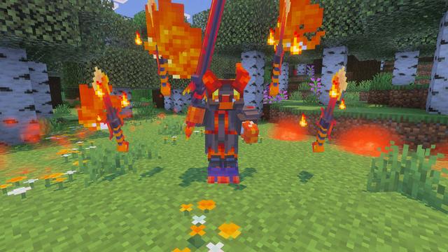 Screenshot of the Minecraft Bedrock Marketplace product WEAPONS + ARMOR Add-On created by 5 Frame Studios.