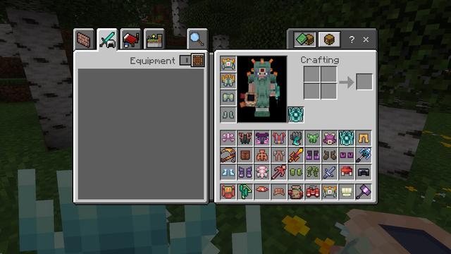 Screenshot of the Minecraft Bedrock Marketplace product WEAPONS + ARMOR Add-On created by 5 Frame Studios.