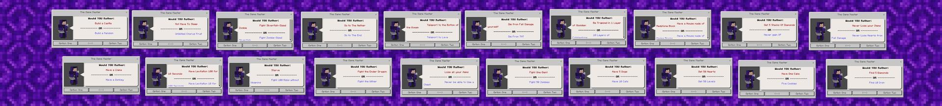 Panorama of the Minecraft Bedrock Marketplace product Would YOU Rather? created by 5 Frame Studios.