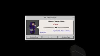 Screenshot of the Minecraft Bedrock Marketplace product Would YOU Rather? created by 5 Frame Studios.