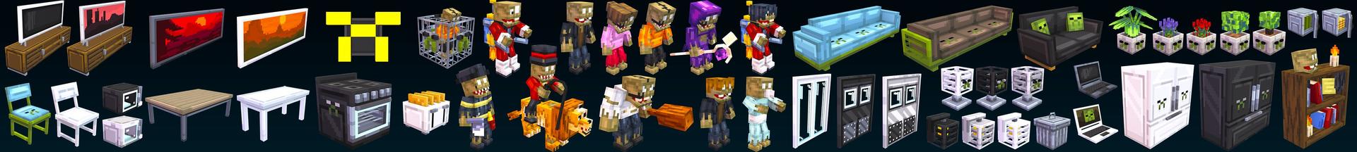 Panorama of the Minecraft Bedrock Marketplace product Zombies & Furniture created by 5 Frame Studios.