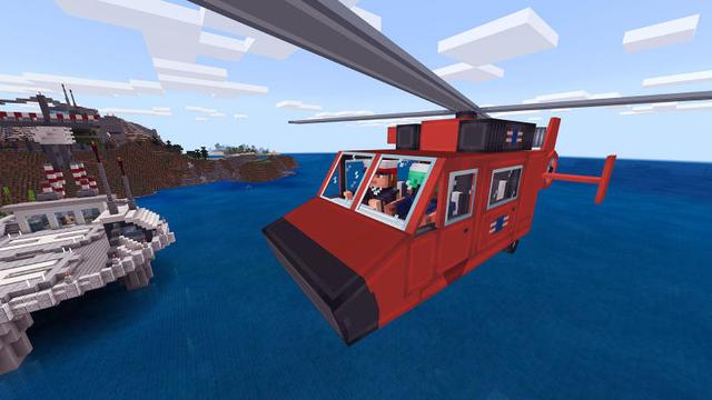 Screenshot of the Minecraft Bedrock Marketplace product Better Helicopters created by 57Digital.