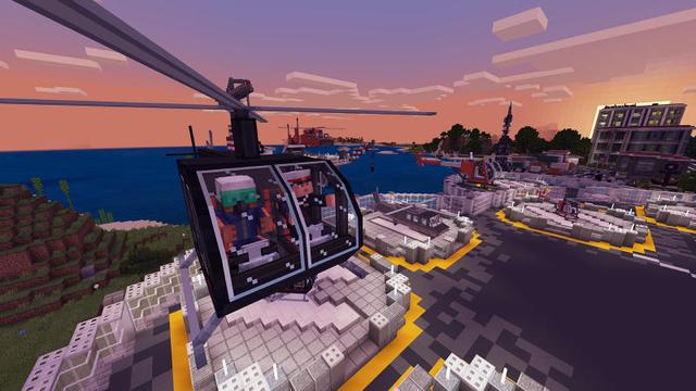 Screenshot of the Minecraft Bedrock Marketplace product Better Helicopters created by 57Digital.