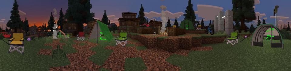 Panorama of the Minecraft Bedrock Marketplace product Camping created by 57Digital.