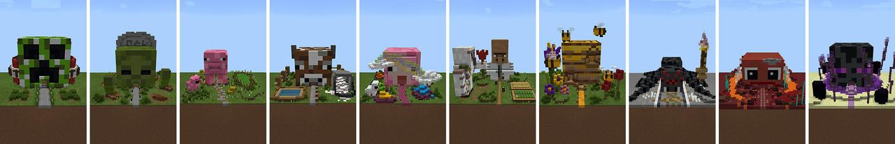Panorama of the Minecraft Bedrock Marketplace product Craftable: Mob Houses created by 57Digital.