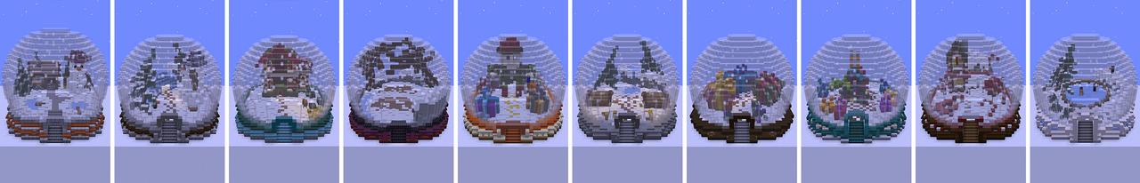 Panorama of the Minecraft Bedrock Marketplace product Craftable: Snow Globes created by 57Digital.