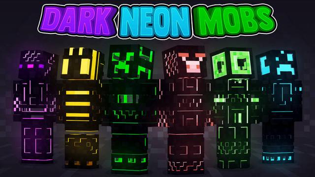Thumbnail of the Minecraft Bedrock Marketplace product Dark Neon Mobs created by 57Digital.