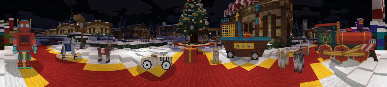Panorama of the Minecraft Bedrock Marketplace product Elf Town: Toy Trouble created by 57Digital.