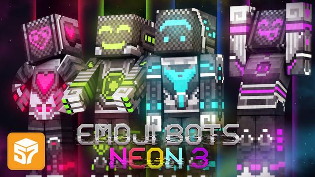 Thumbnail of the Minecraft Bedrock Marketplace product Emoji Bots: Neon created by 57Digital.