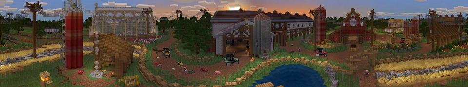 Panorama of the Minecraft Bedrock Marketplace product Farm Racers created by 57Digital.