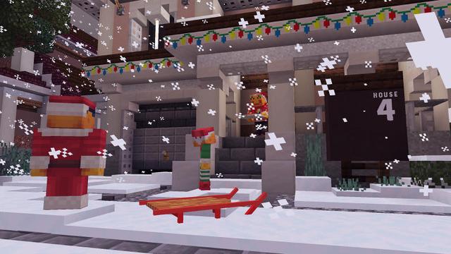 Screenshot of the Minecraft Bedrock Marketplace product Festive Pizza Delivery Sim created by 57Digital.