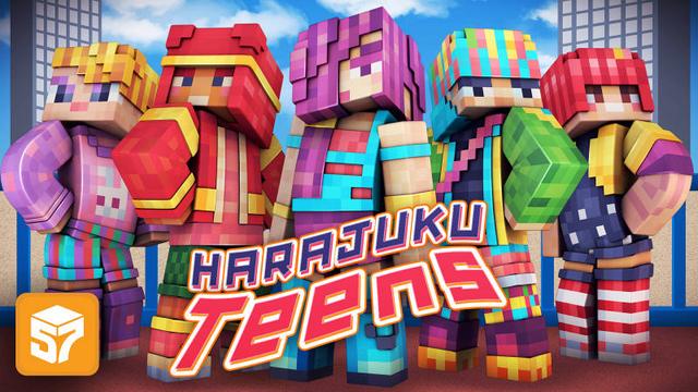 Thumbnail of the Minecraft Bedrock Marketplace product Harajuku Teens created by 57Digital.