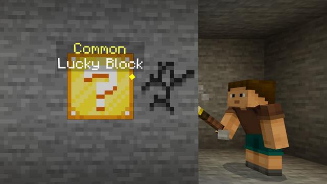 Screenshot of the Minecraft Bedrock Marketplace product Lucky Block Evolved Add-On created by 57Digital.