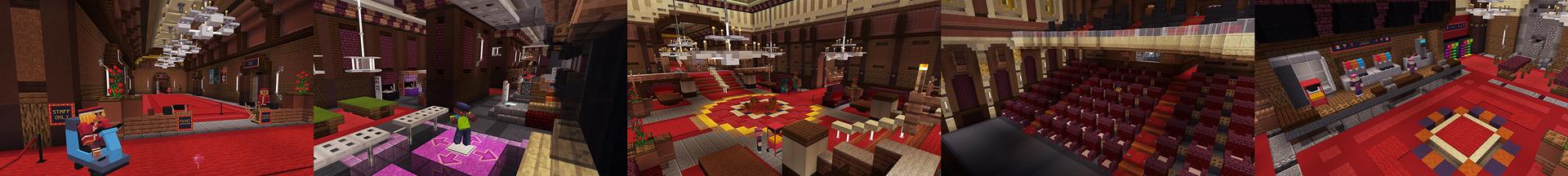 Panorama of the Minecraft Bedrock Marketplace product Movies created by 57Digital.