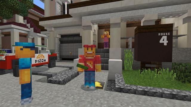 Screenshot of the Minecraft Bedrock Marketplace product Pizza Delivery Simulator created by 57Digital.