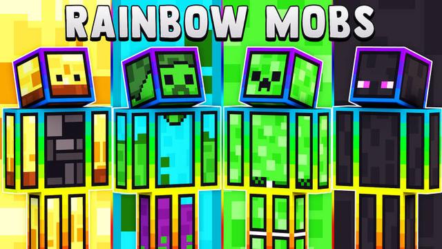 Thumbnail of the Minecraft Bedrock Marketplace product Rainbow Mobs created by 57Digital.