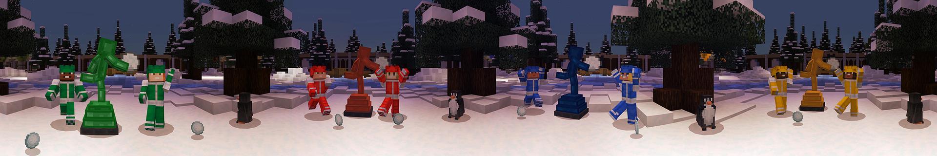 Panorama of the Minecraft Bedrock Marketplace product Snowball Fight! created by 57Digital.