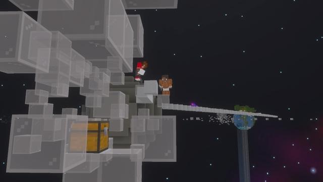 Screenshot of the Minecraft Bedrock Marketplace product One Block Space SMP created by A Foxy Toast.