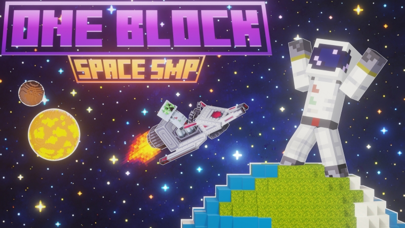 Thumbnail of the Minecraft Bedrock Marketplace product One Block Space SMP created by A Foxy Toast.