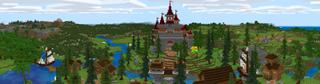 Panorama of the Minecraft Bedrock Marketplace product Castle Town created by A30x1.
