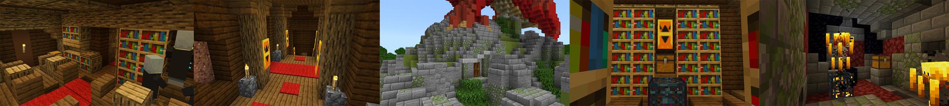 Panorama of the Minecraft Bedrock Marketplace product Dragon Secret Base created by A30x1.