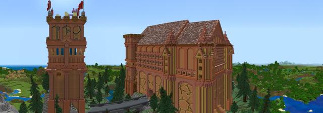 Panorama of the Minecraft Bedrock Marketplace product End Tower created by Diluvian.