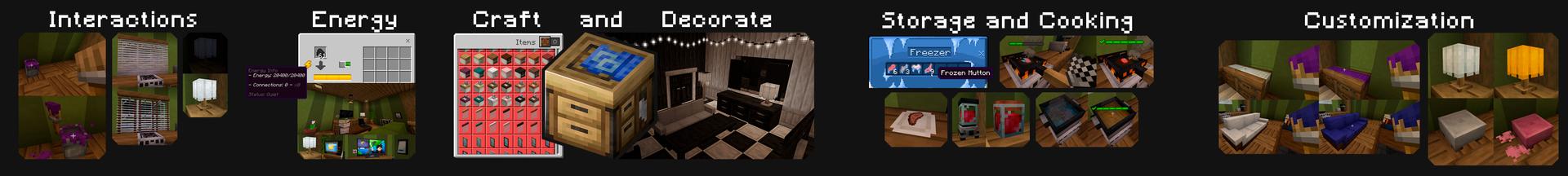 Panorama of the Minecraft Bedrock Marketplace product Fabulous Furniture Add-On created by Diluvian.