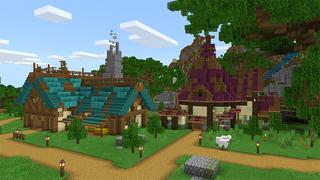 Screenshot of the Minecraft Bedrock Marketplace product Fantasy Village created by A30x1.
