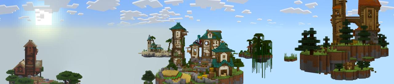 Panorama of the Minecraft Bedrock Marketplace product Medieval Skyblock created by A30x1.
