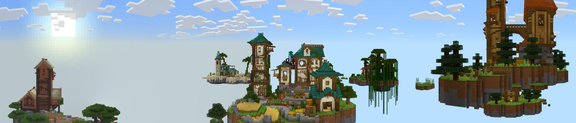 Panorama of the Minecraft Bedrock Marketplace product Medieval Skyblock created by A30x1.