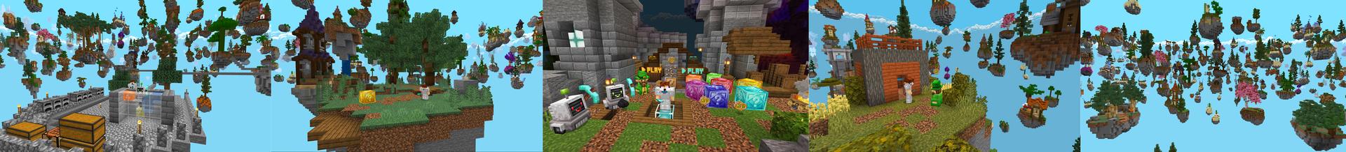 Panorama of the Minecraft Bedrock Marketplace product Mega Lucky Block Skyblock created by A30x1.