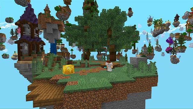 Screenshot of the Minecraft Bedrock Marketplace product Mega Lucky Block Skyblock created by A30x1.