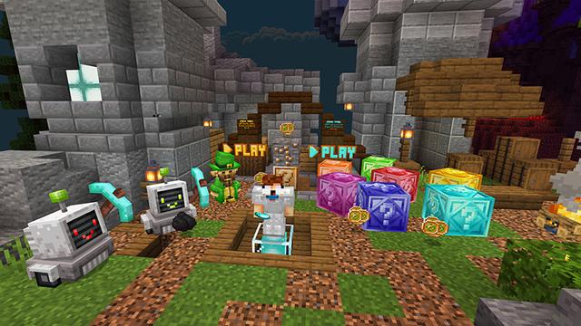 Screenshot of the Minecraft Bedrock Marketplace product Mega Lucky Block Skyblock created by A30x1.