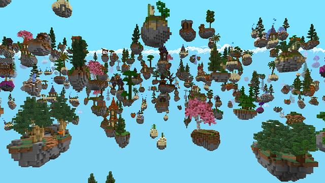 Screenshot of the Minecraft Bedrock Marketplace product Mega Lucky Block Skyblock created by A30x1.
