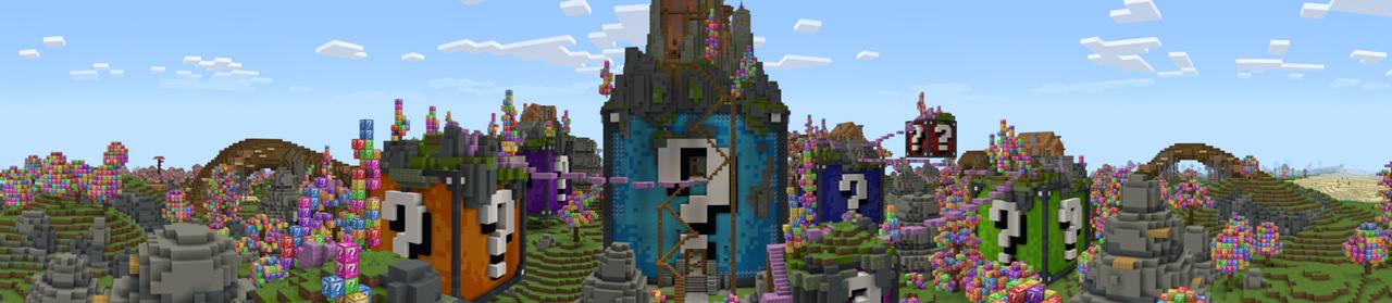Panorama of the Minecraft Bedrock Marketplace product Rainbow Lucky World created by A30x1.